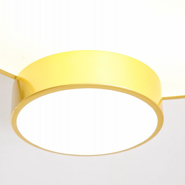 Circular Metal Ceiling Flushmount Lamp Nordic Style LED Flush Light for Living Room