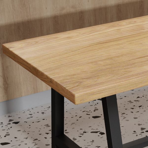 Industriële vaste houten rechthoek dineren kaki standaard eettafel met schroefbasis