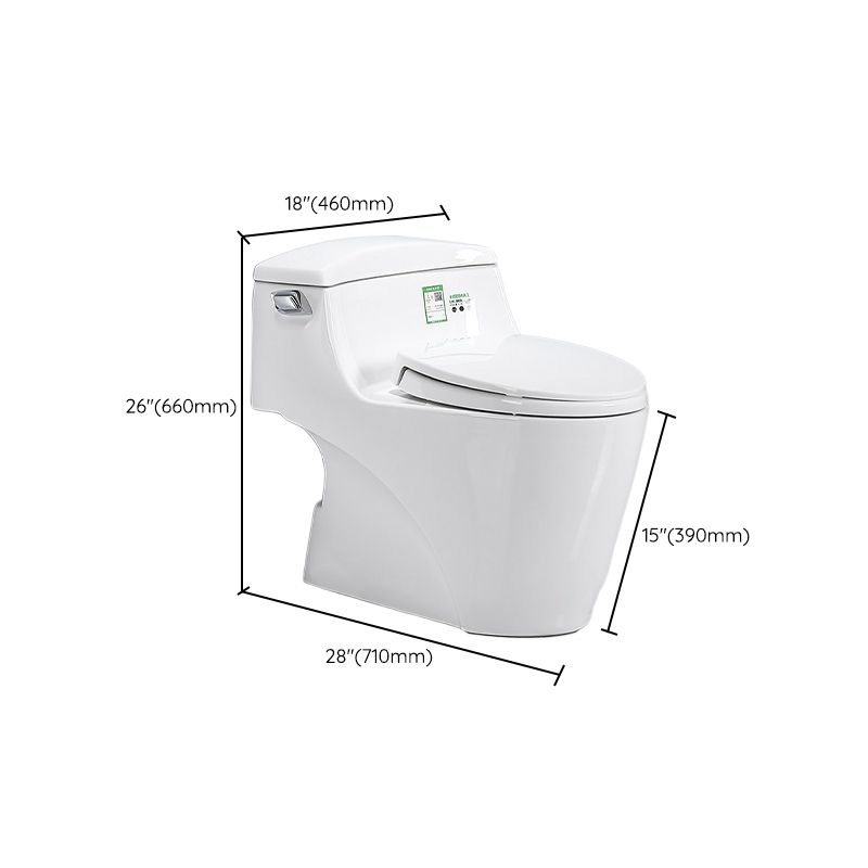 Traditional Ceramic Toilet Bowl One Piece Flush Toilet with Toilet Seat