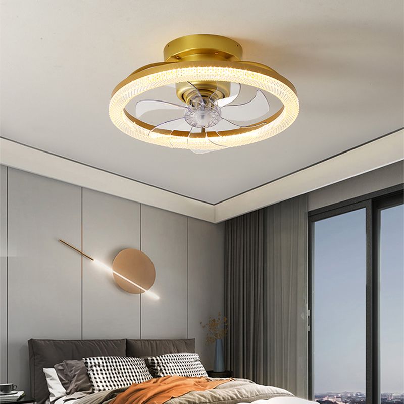 Round Shape Metal Ceiling Fans Modern Multi-Lights Ceiling Fan Lamp Fixture