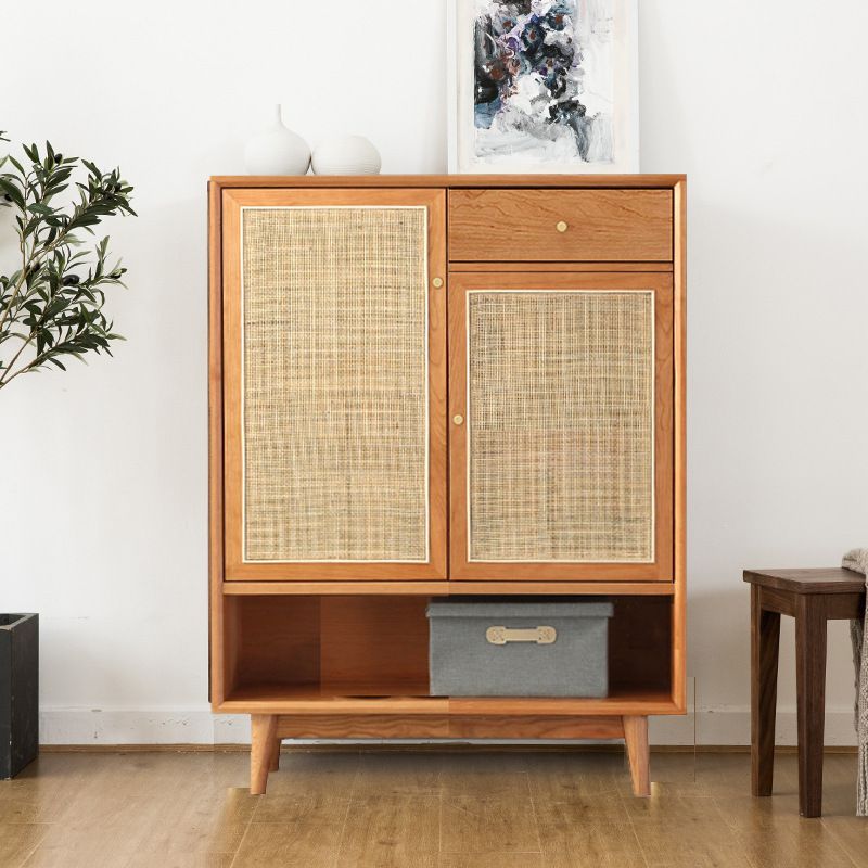 Contemporary Cabinet Pine Rectangle 1 - Drawer with Doors Knobs Accent Cabinet