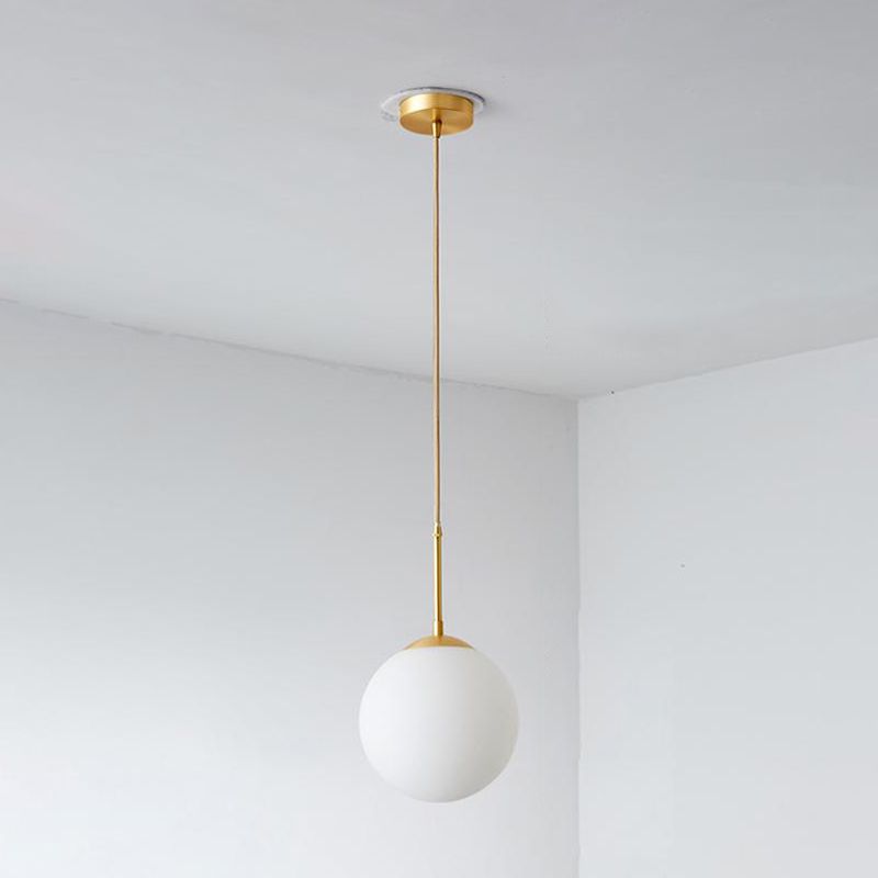Globe Glass Pendant Light in Modern Creative Style Copper Single Hanging Lamp for Dining Room