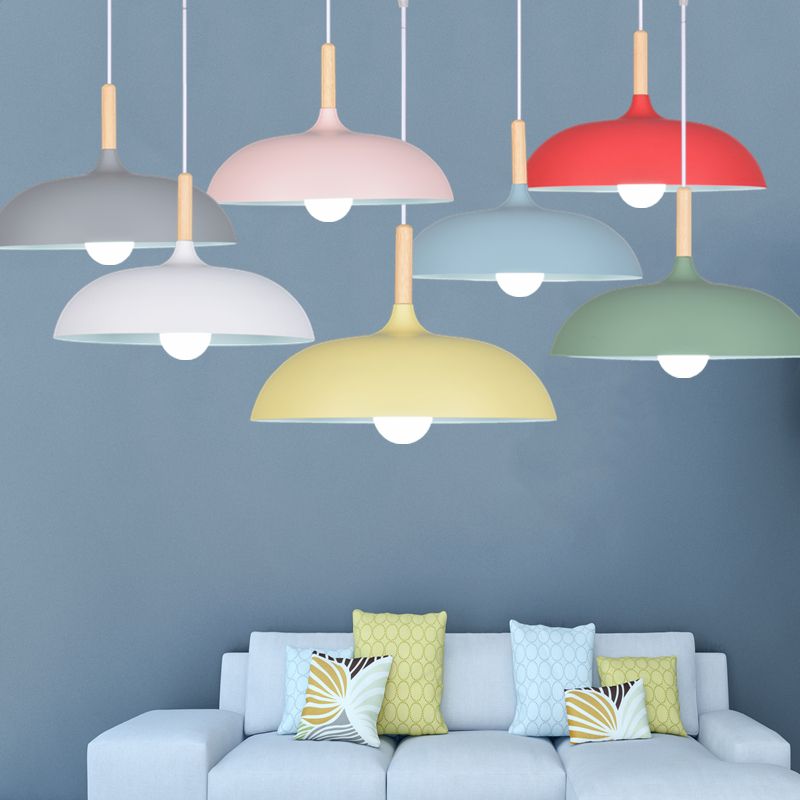 Pot Cover Forme Hanging Lighting Modern Style Metal 1-Light Pendant le restaurant