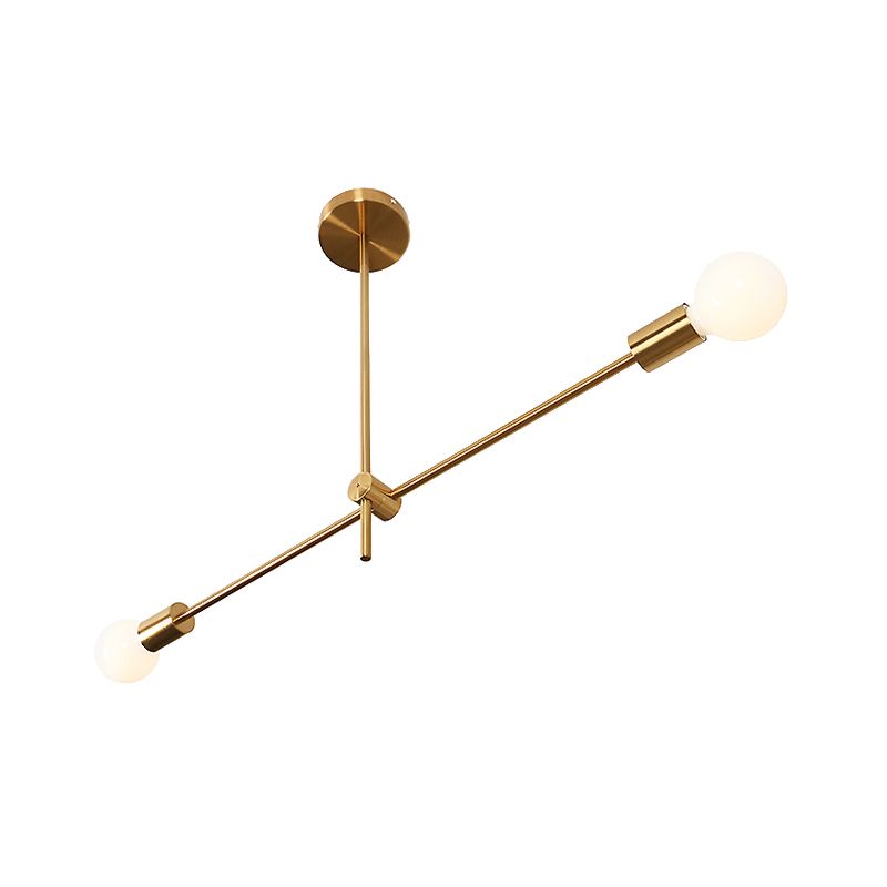 Brass Light Light Kit appeso Post moderno lampada a sospensione lampadario a 2 bulbi per soggiorno per soggiorno
