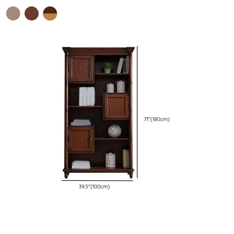 Mid-Century Modern Rectangle Accent Cabinet in Solid Wood with Door