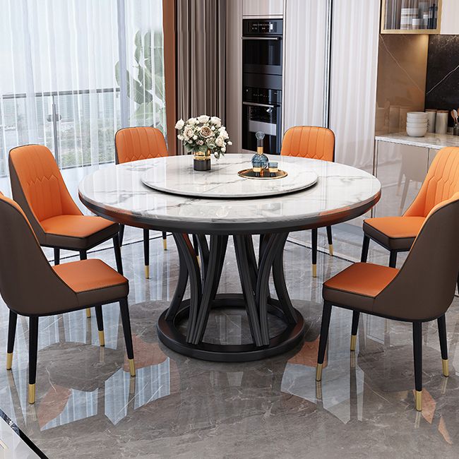 Simplicidad Mesa de comedor Base de madera de ceniza Mesa redonda de una sola base para el hogar