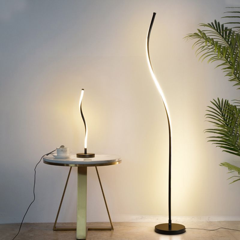 Linear Shape Metal Floor Lights Modern Style 1-Light Floor Lamp