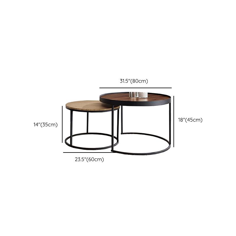 Contemporary Coffee Table Solid Wood Round Coffee Cocktail Table