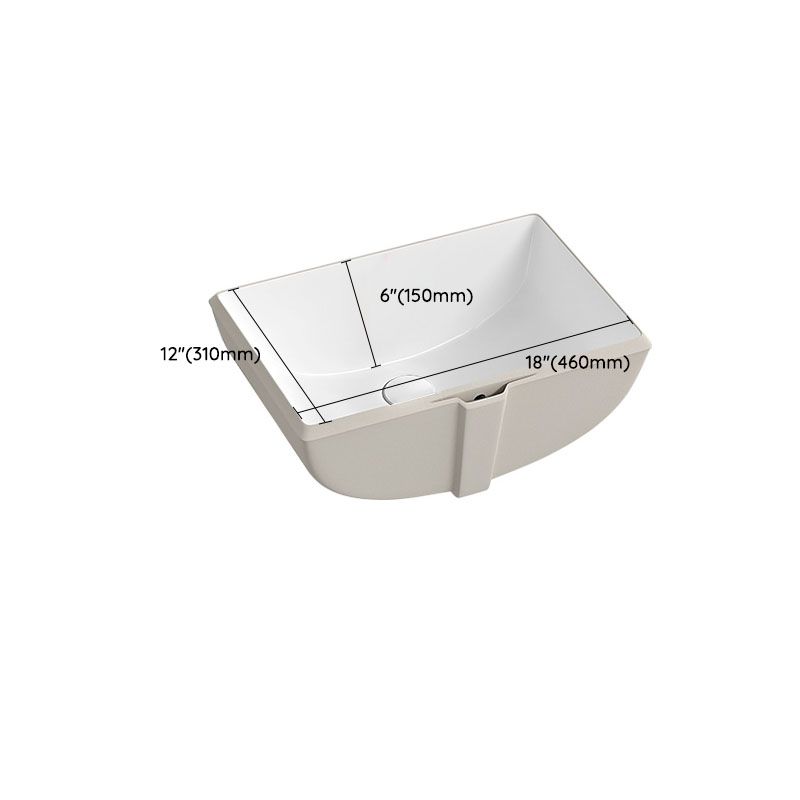 Traditional Undermount Bathroom Sink Porcelain with Pop-Up Drain Vessel