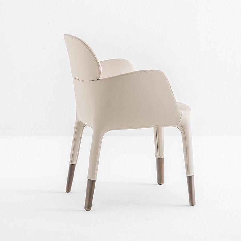 Leather Parsons Arm Chair Indoor Dining Chair for Dining Room