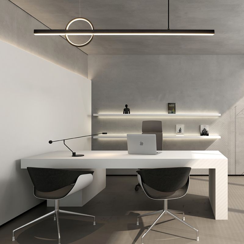 Contemporary Creative Simplicity Island Light Acrylic Shade Long Strip Hanging Light for Dining Room