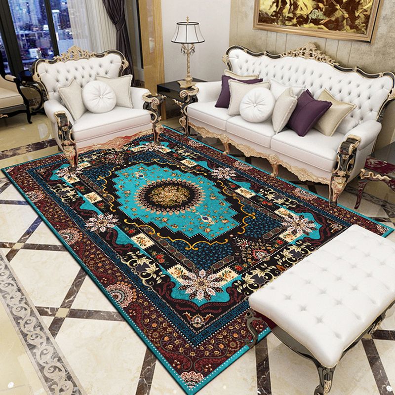 Sapphire Modern Rug Polyester Classic Rug Stain Resistant Rug for Living Room
