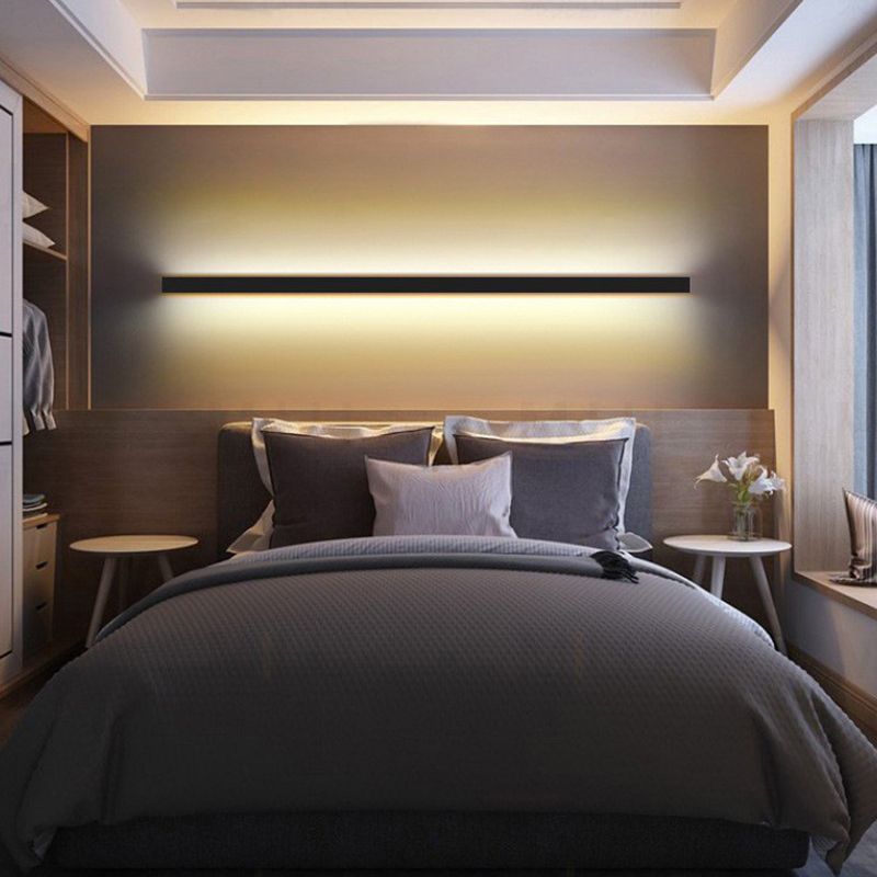 Linear Shape Metal Wall Light Modern Style 1 Light Wall Sconce Light