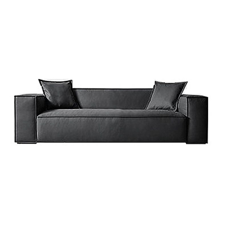Stain Resistant Stationary Faux Leather Living Room Square Arm Settee