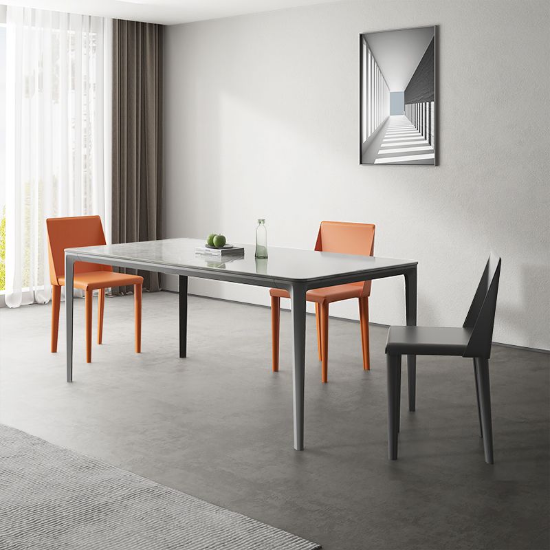 1/4/5/7 Pieces Dining Furniture Set Modern Sintered Stone Table and Faux Leather Chairs