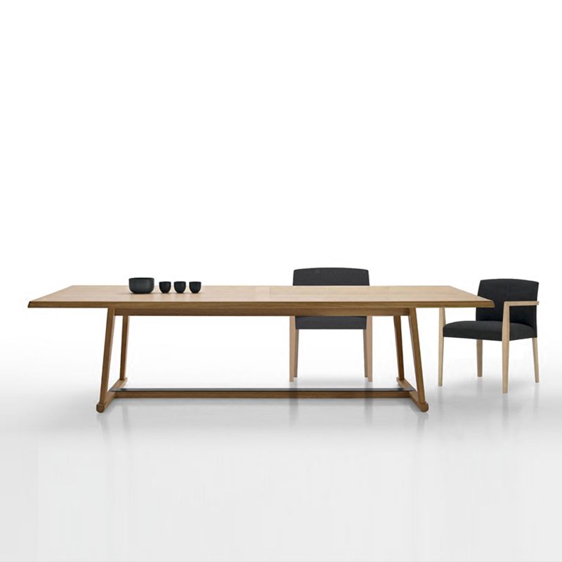Mesa de comedor rectangular contemporánea de madera maciza, mesa superior de madera para comedor