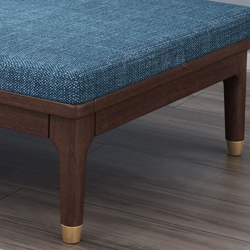 Traditional Living Room Linen Chaise Upholstered Chaise Lounge with Wooden Base