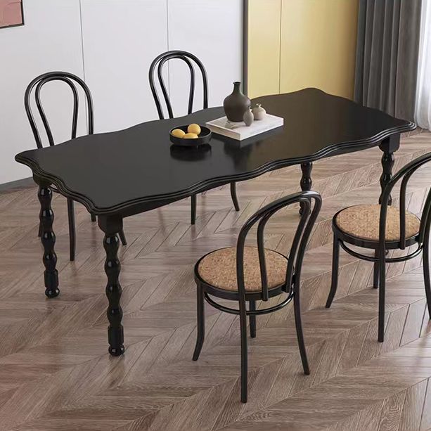 Modern Rectangle Wood Dining Table 1/2/4/5 Pieces Dining Set for Cafe