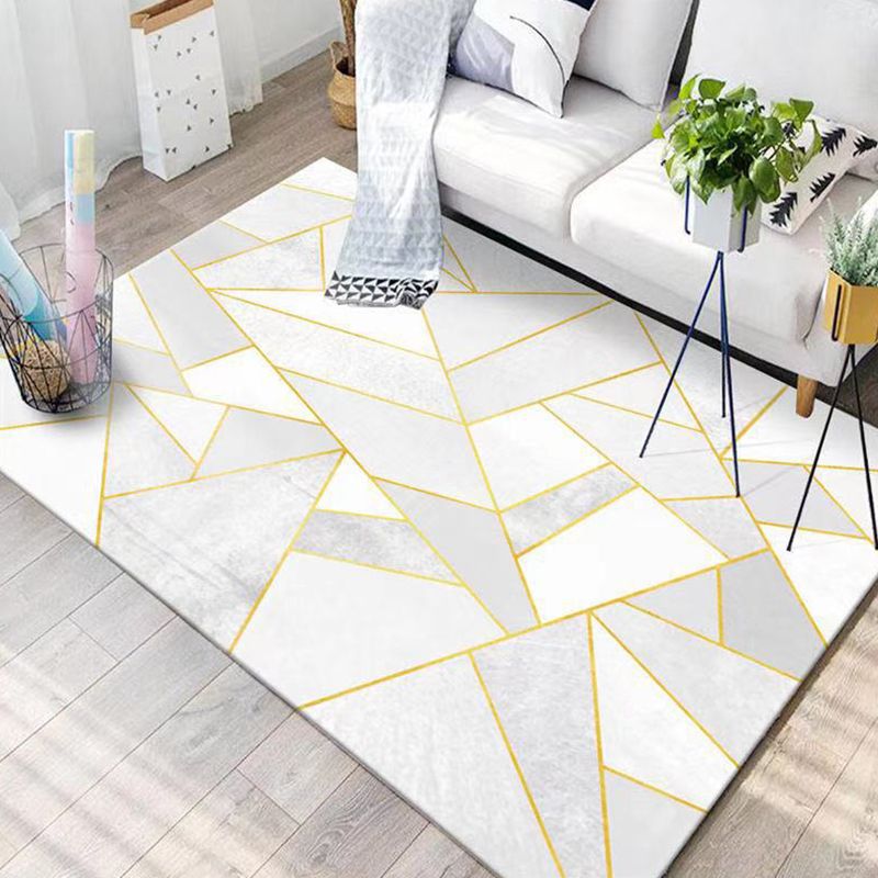 Contemporary Indoor Rug Polyester Abstract Printing Rug Washable Area Carpet for Living Room