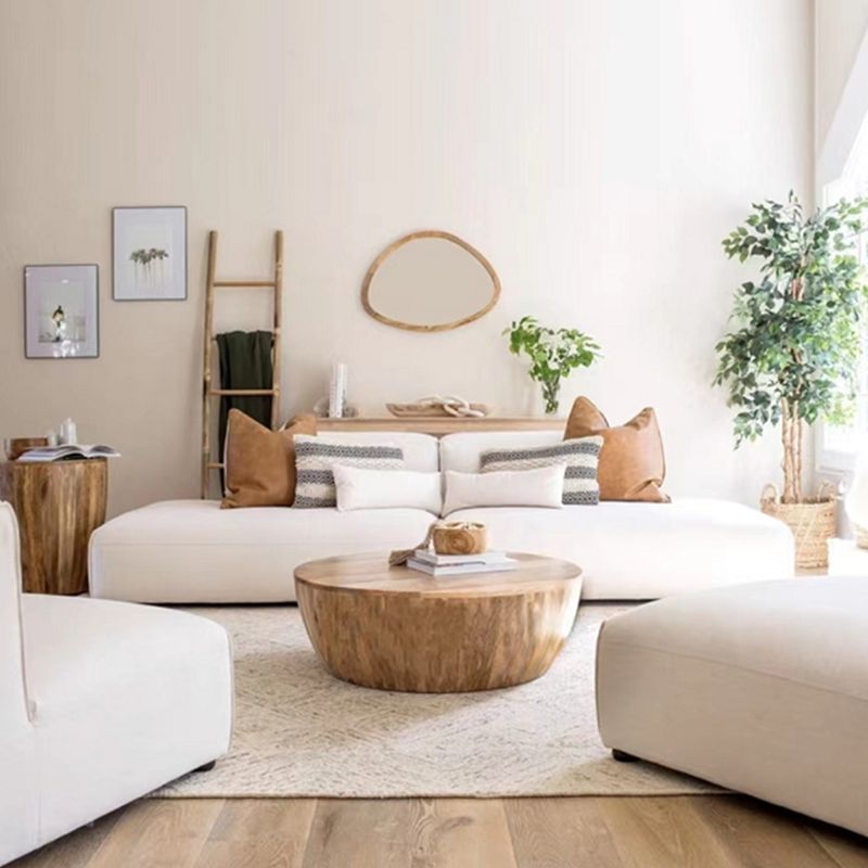 Solid Wood Distressed Coffee Table Scandinavian 14.96" H 1 Single Cocktail Table