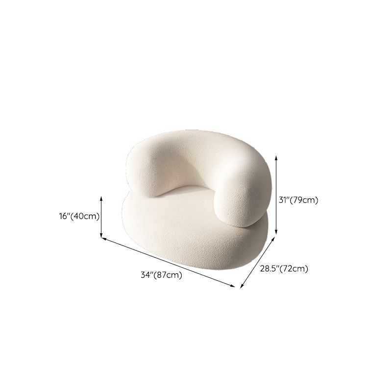 Scandinavian White Cushions Tuxedo Arm Living Room Curved Seating