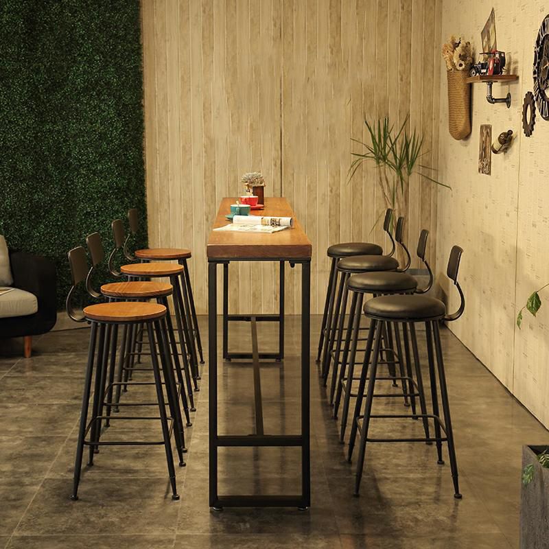 Industrial Style Rectangle Counter Table Wooden Counter Table for Kitchen