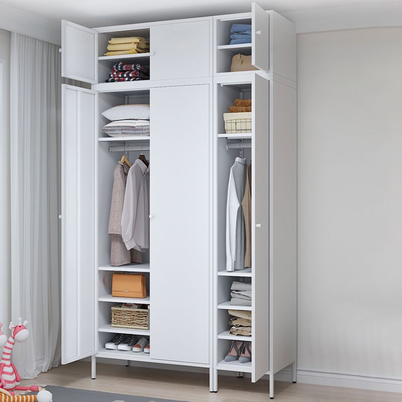 Contemporary Cabinet for Home Metallic Finish Storage Cabinet