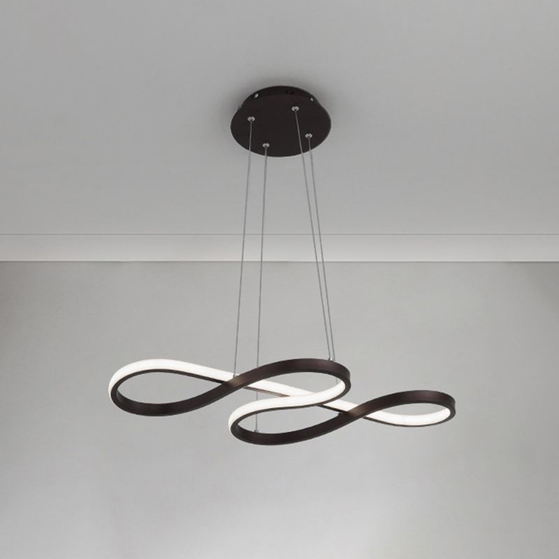 Aluminium LED Linear Pendant Light in Modern Creative Style Silica Gel Ceiling Light for Dining Room