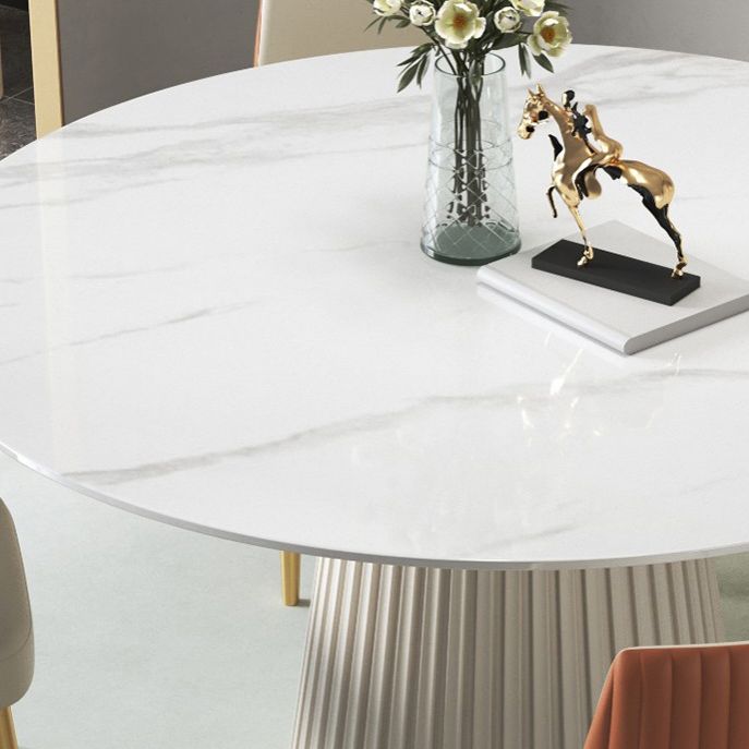 Contemporary Sintered Stone Table Round Table Set 1/3/4/5/6/7 Pieces Dining Set