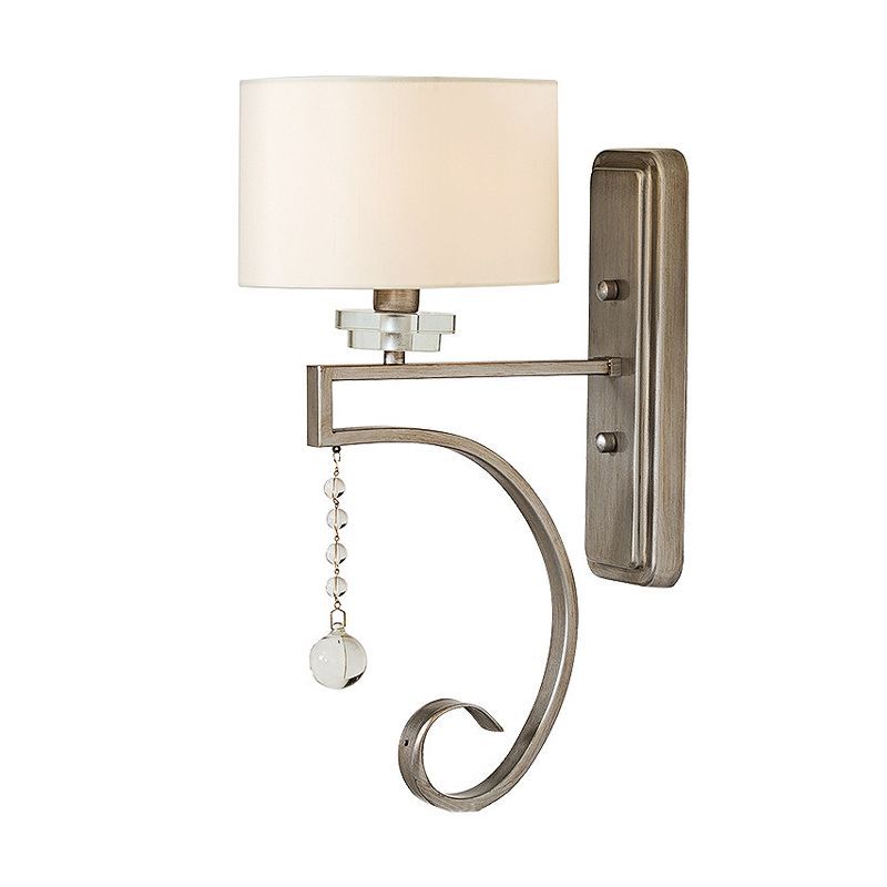 Lampe murale de tambour rétro 1 lumière du tissu clair