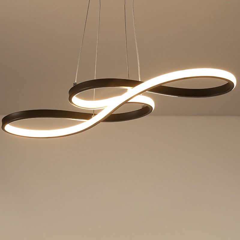 Iluminación colgante LED acrílica LED LED de giro para sala de estudio comedor