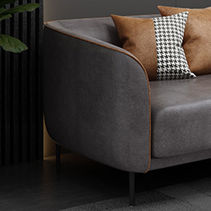Modern Faux Leather Standard Sofa Tuxedo Arm Living Room Sofa