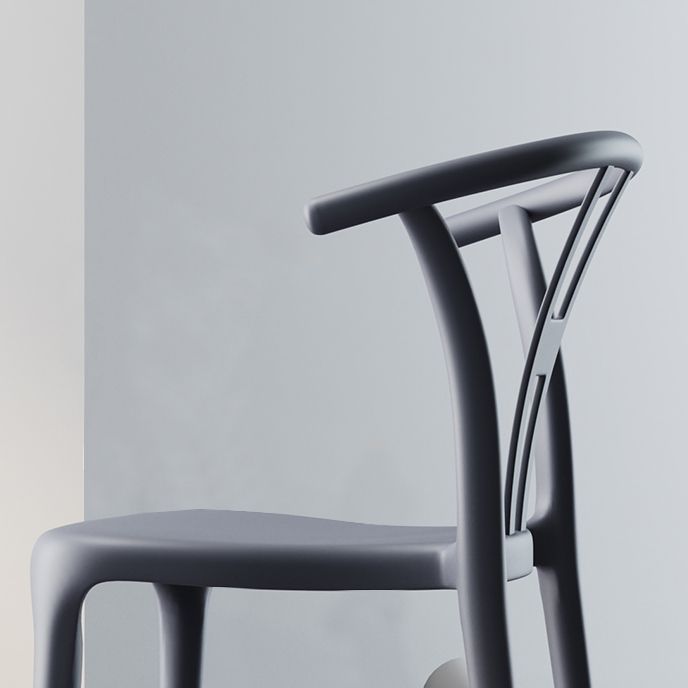 Chaise d'appoint en plastique, chaise sans accoudoirs multicolore de style contemporain pour salle à manger
