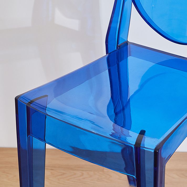 Scandinavian Style Plastic Chair Set Kitchen Dining Room Open Back Side Chairs