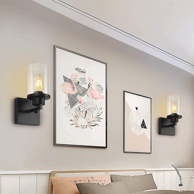 Traditional Bathroom Vanity Lighting 1 / 2 / 3 - Head Iron & Glass Bath Sconce