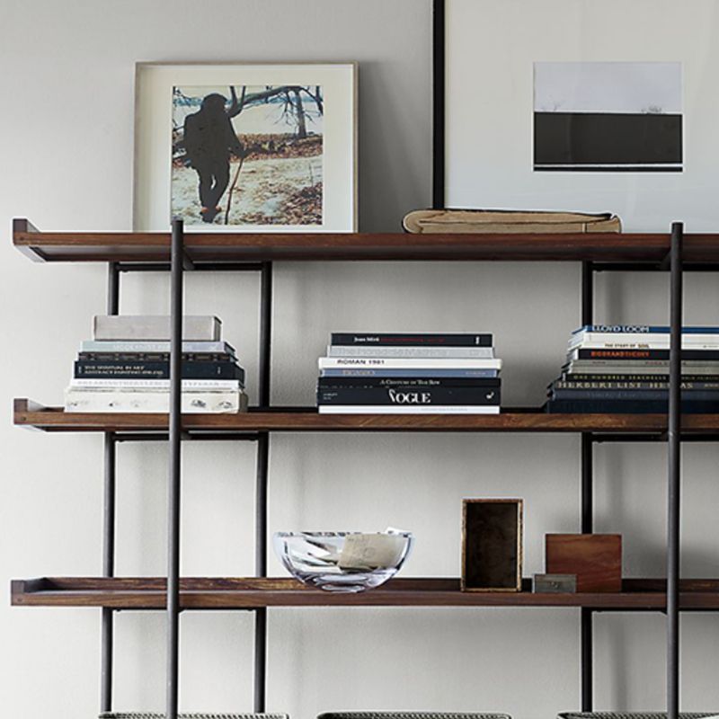 Wooden Standard Bookcase Industrial Open Back Bookshelf with Shelves