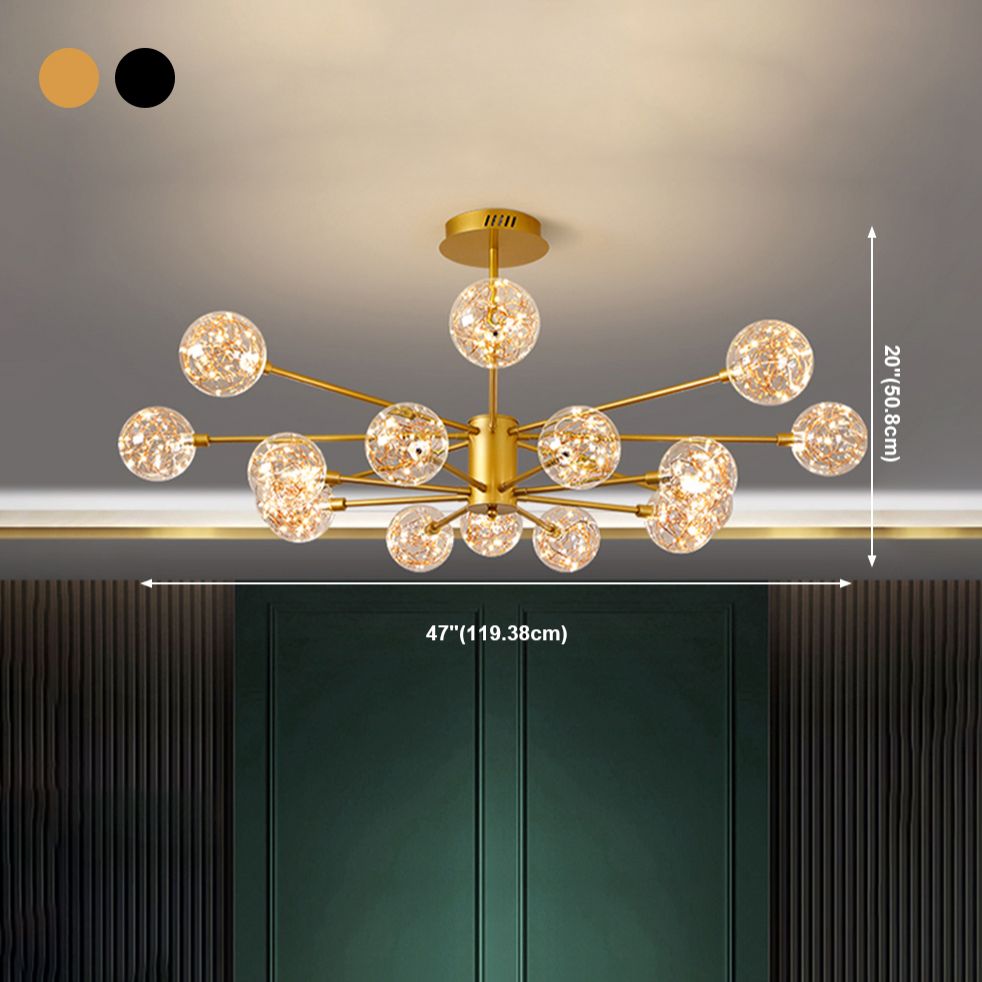 Gold Glass Hanging Pendant Lights Contemporary Hanging Lamps for Living Room