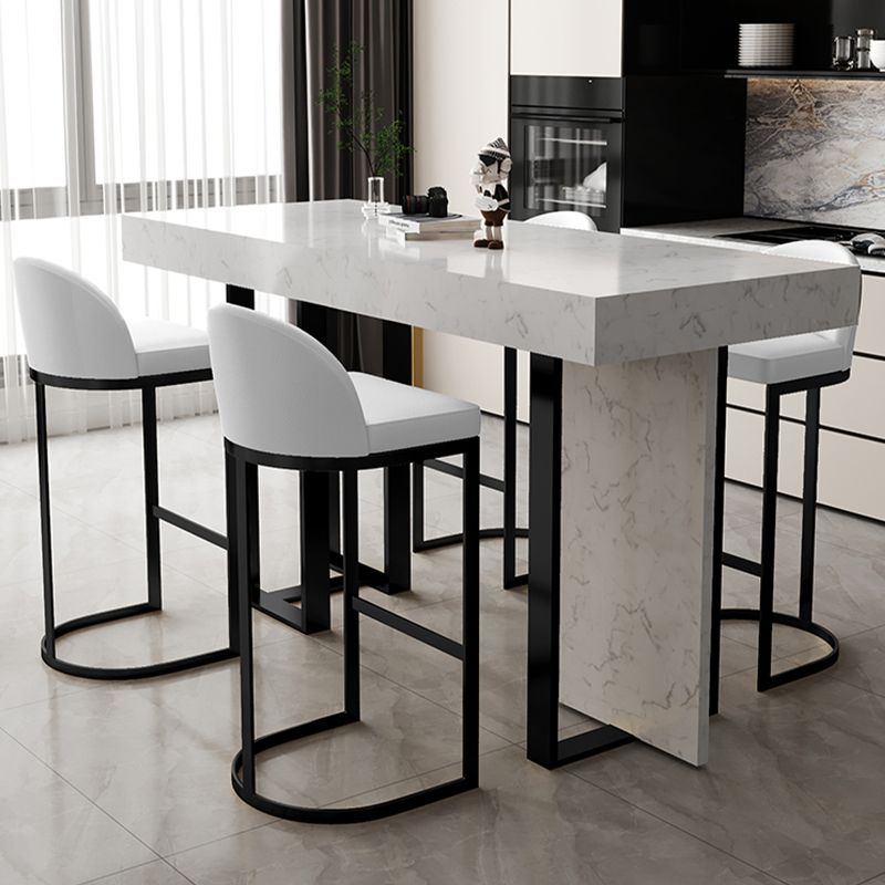 Modern Armless Counter-height Stool with Upholstered and Metal for Restaurant