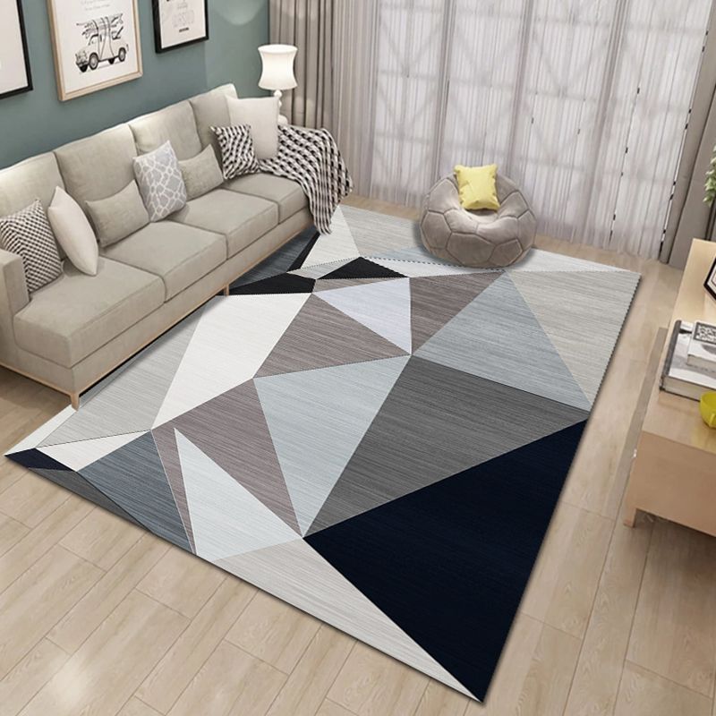 Novelty 3D Printing Geometric Rug Multi Colored Modern Rug Polyester Stain Resistant Non-Slip Machine Washable Rug for Room