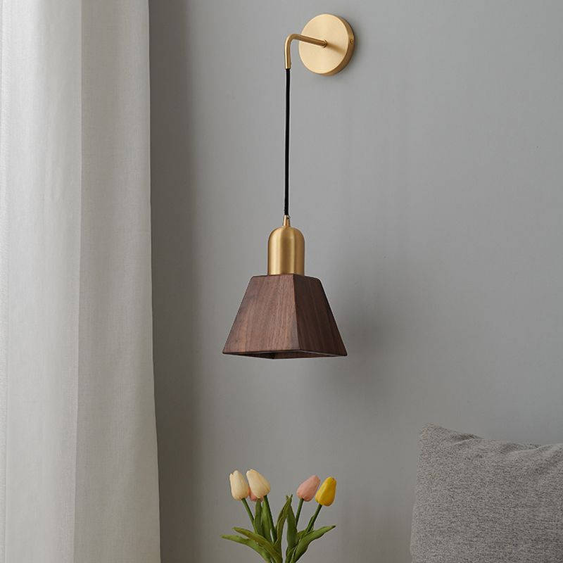 Wohnzimmer Wandleuchte moderne einfache Walnuss 1 Kopfwand montierte Leuchte