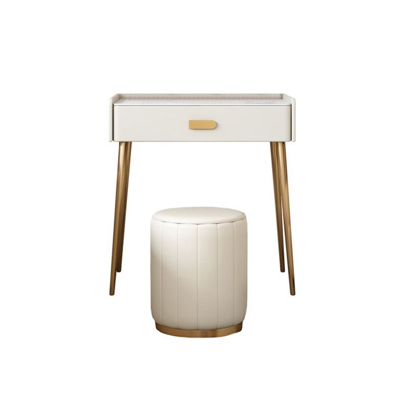 White Vanity Dressing Table Set Stone Top Dresser with Storage Drawers