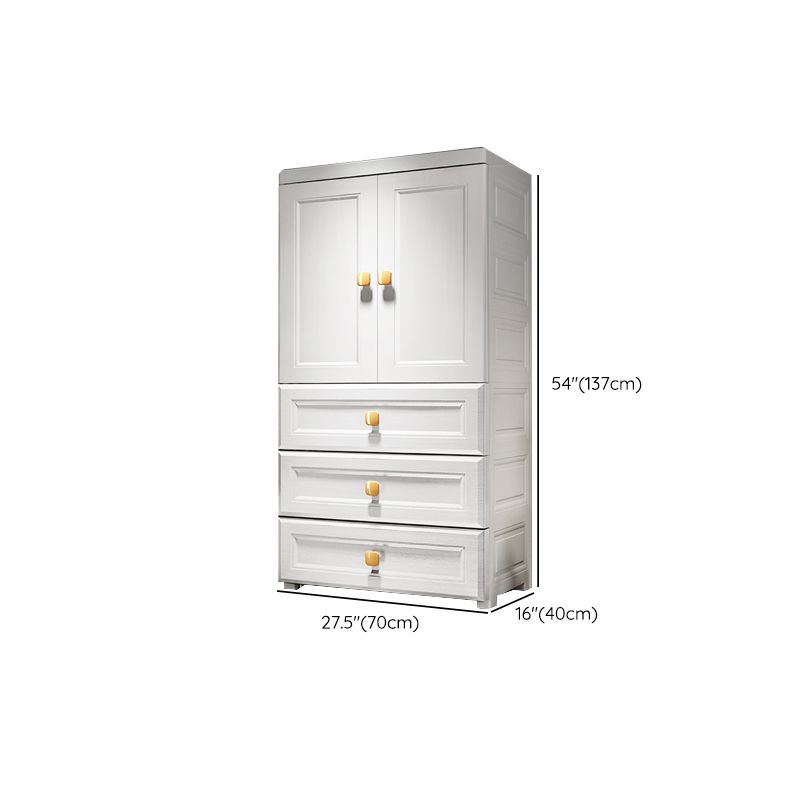 Contemporary Style Wardrobe Armoire Plastic Wardrobe Closet with Drawer and Door