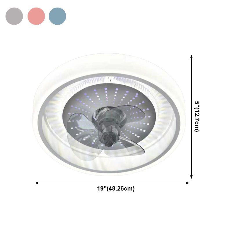 Kreisförmige Flush -Mount -Lüfterlampe Minimalist LED Semi Flush Mount Leuchte für Schlafzimmer