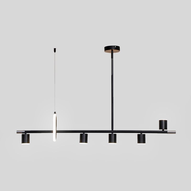 Contemporary Style Cylinder Island Lighting Metal Island Light Fixtures