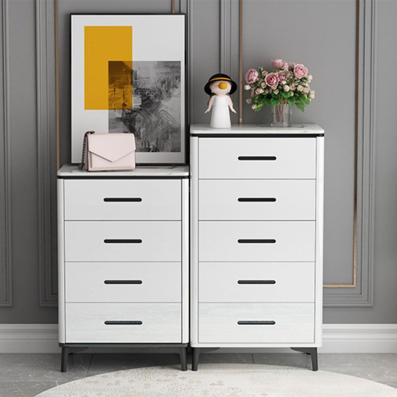 Contemporary Marble Lingerie Chest Vertical Storage Chest for Bedroom