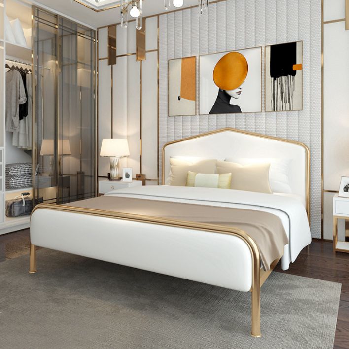 Luxurious Metallic Panel Bed 43.31" High Camelback Bed Frame