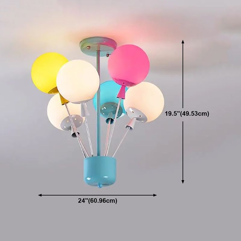 Multi Head Macron Balloon Chandelier Glass Chandelier Lighting Fixtures for Bedroom