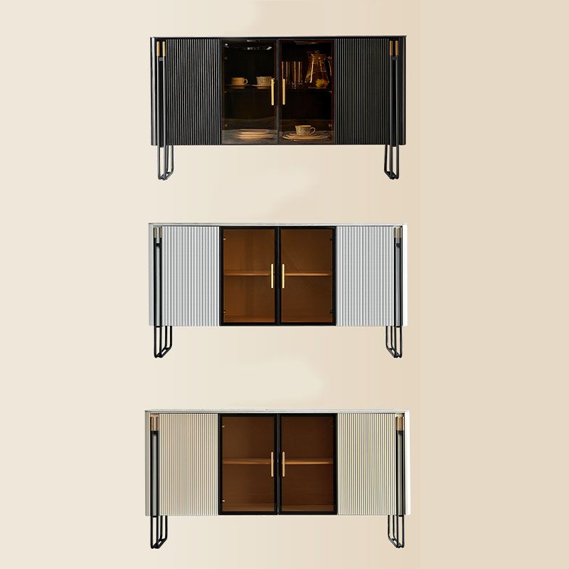 Modern Sideboard Cabinet 4 Doors Engineered Wood Dining Buffet