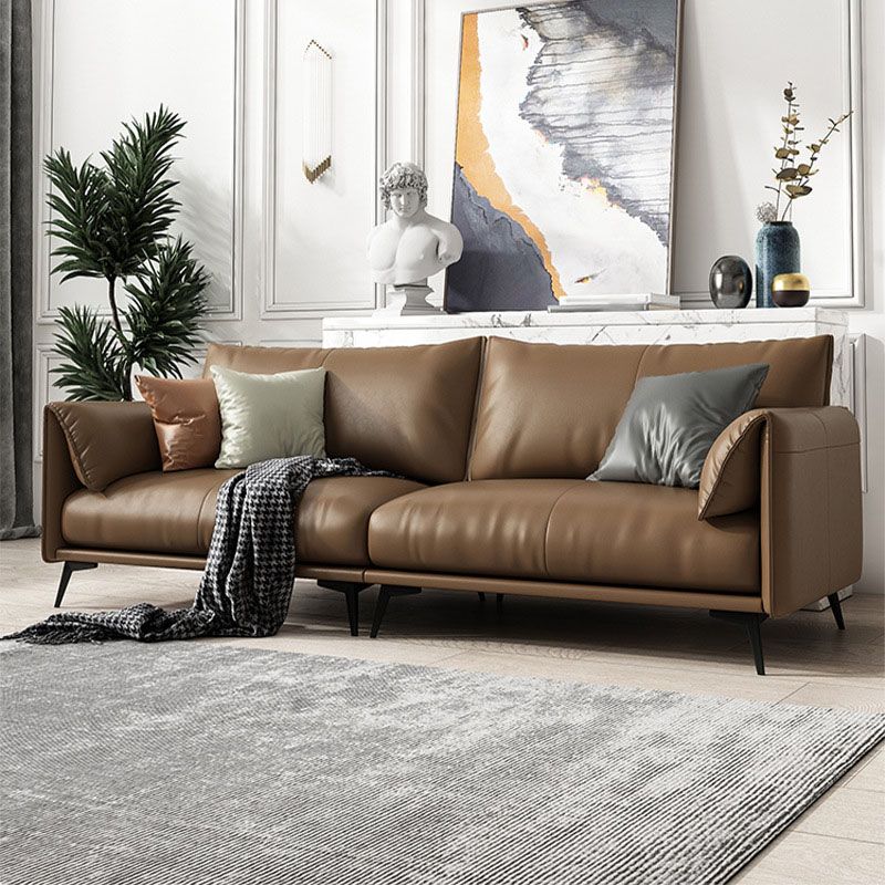 Holzleder-/Kuhläden -braunes rechteckiges Sofa mit Latexpolsterung