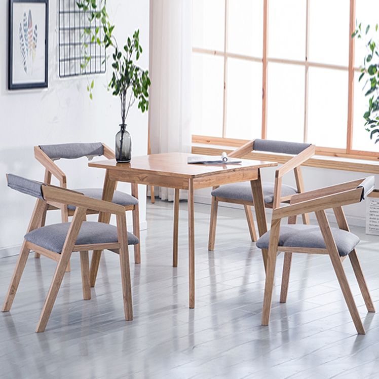 Chaise de salle à manger traditionnelle en bois massif, fauteuil de salle à manger unique en lin pour Restaurant